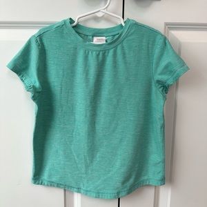 Hanna Andersson Girls Active MadeForSun Tee Turquoise (Size 5)